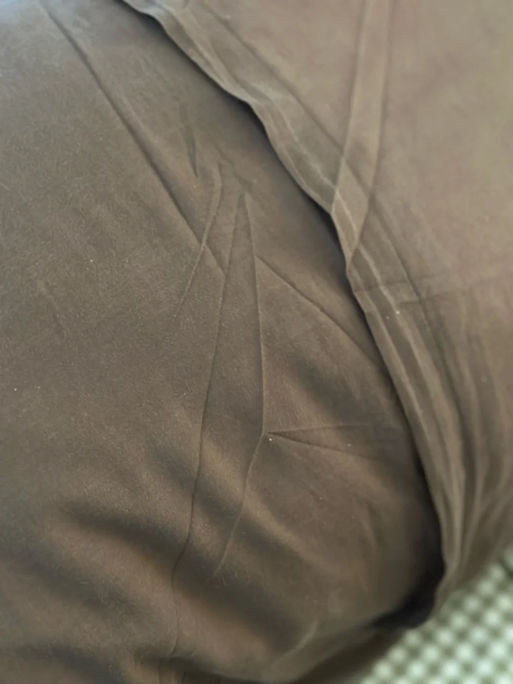 West Elm Embroidered Brown Pillow Sham Pair with White Stitching Trim